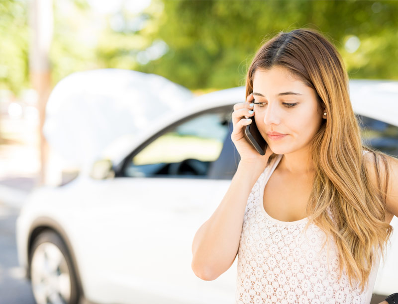 Roadside Assistance Chattanooga Woman on Phone 