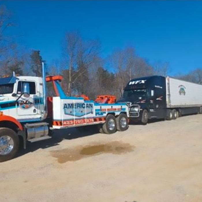Equipment Hauling Chattanooga American Tow CO. Tractor Trailer Towing
